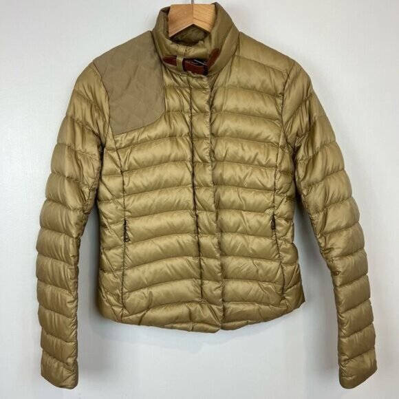 Vintage Ralph Lauren Women’s 4 Gold Duck Down Feather Filled Puffer Jacket Coat - Picture 1 of 16